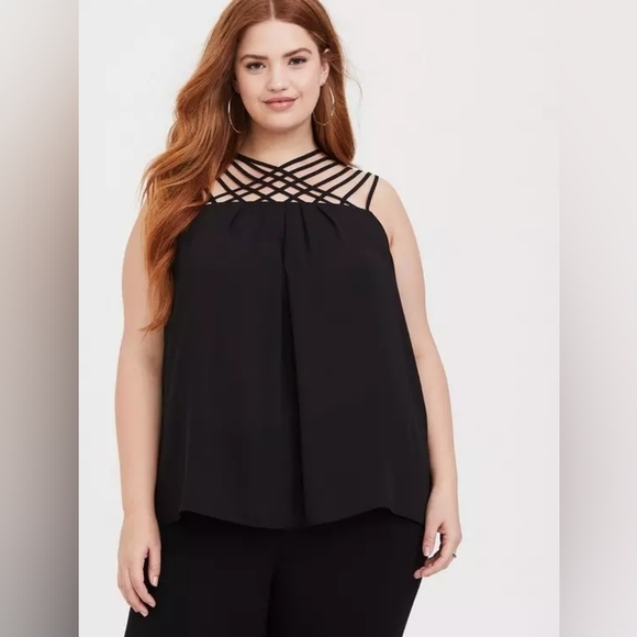 Torrid strappy chiffon blouse 2X - Picture 1 of 10